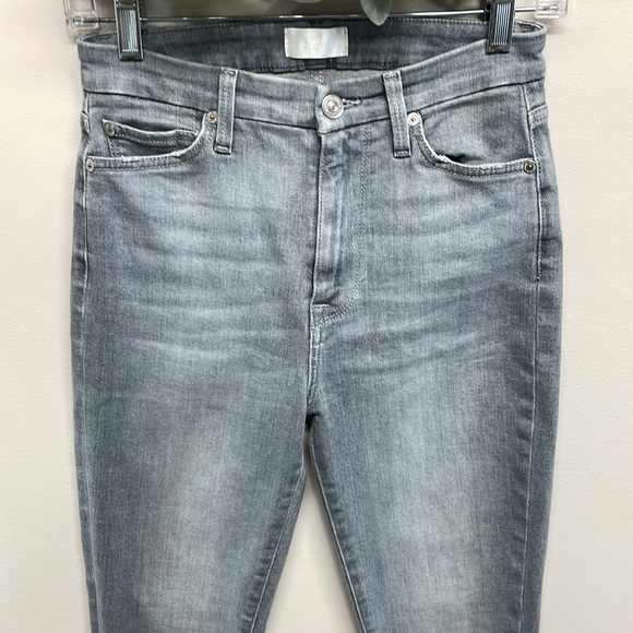 NWOT 7 For All Mankind The High Waist Ankle Skinny Denim Jeans Gray Raw Hem 27 - Picture 2 of 16